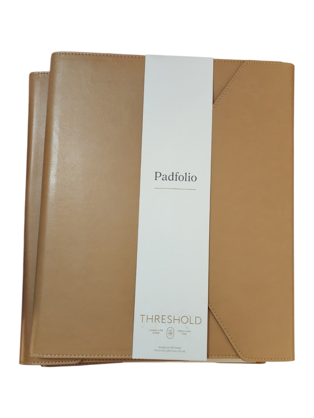 Threshold Tan Faux Leather Padfolio NWT